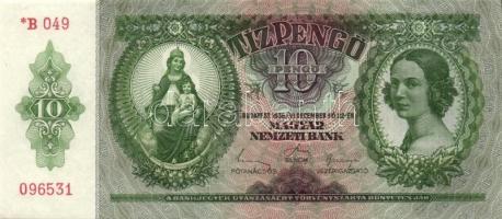 1936. 10P *-gal (4x) egymás utáni sorszámokkal T:I