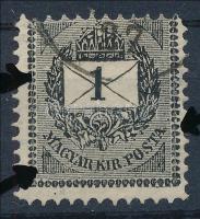 1888 1kr elfogazva, lemezhibákkal / shifted perforation, plate flaws