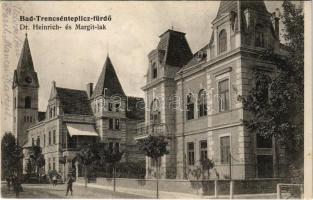 1916 Trencsénteplic, Trencianske Teplice; Dr. Heinrich és Margit lak, nyaraló. Wertheim Zsigmond kiadása / villas + Katonai ápolási ügy Militärpflege Vöröskereszt kórház Trencsétepliczen (EK)