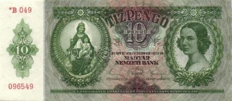 1936. 10P *-gal (8x) egymás utáni ill. kis ugrású sorszámokkal, egyiken papírránccal T:I