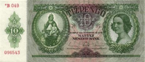 1936. 10P *-gal (8x) egymás utáni ill. kis ugrású sorszámokkal, egyiken papírránccal T:I