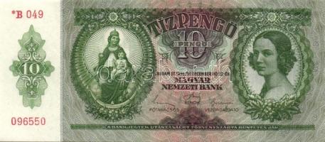 1936. 10P *-gal (10x) egymás utáni sorszámokkal T:I
