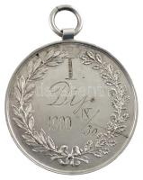 1900. "Nagyváradi Kerékpár Egylet 1897 / I. díj 1900. IX/30" peremén jelzett Ag díjérem fü...