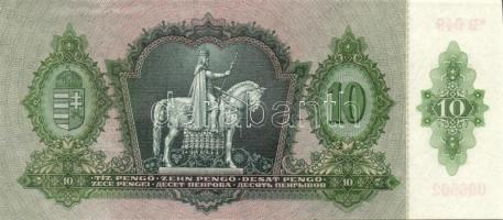 1936. 10P *-gal (9x) egymás utáni sorszámokkal, három darabon papírráncokkal T:I