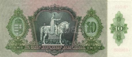 1936. 10P *-gal (9x) egymás utáni sorszámokkal, három darabon papírráncokkal T:I