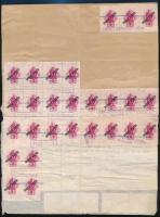 1945 Kádár számlája 68 db 2P és 5P illetékbélyegekkel