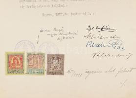1927 Nyilatkozat 25000K + 80 f vegyes illeték lerovással / mixed franking