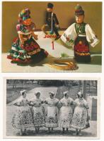 15 db MODERN népviseletes motívum képeslap / 15 modern folklore motive postcards