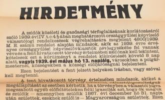 1939 Endre László, későbbi nyilas államtitkár, Pest-megyei alispán rendelete, a zsidótörvény végreha...