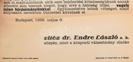 1939 Endre László, későbbi nyilas államtitkár, Pest-megyei alispán rendelete, a zsidótörvény végreha...