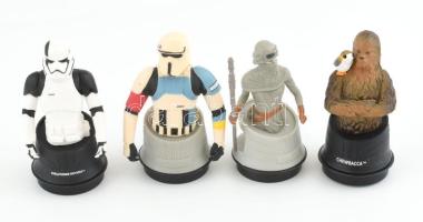 4 db Star Wars gyűjtői figura: Chewbacca, Rey, Shore Trooper, Executioner Trooper, m: 9,5 cm