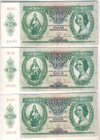 1936. 10P (3x) egymás utáni sorszámokkal T:I-