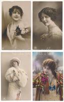 21 db RÉGI zsáner motívum képeslap vegyes minőségben: hölgyek / 21 pre-1945 lady motive postcards in mixed quality