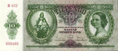 1936. 10P (5x) egymás utáni sorszámokkal, egyik darabon papírránccal T:I