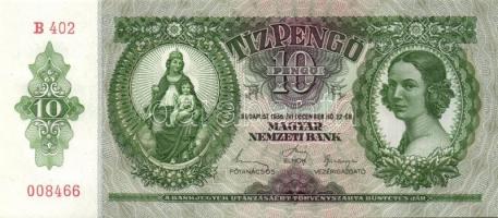 1936. 10P (5x) egymás utáni sorszámokkal, egyik darabon papírránccal T:I