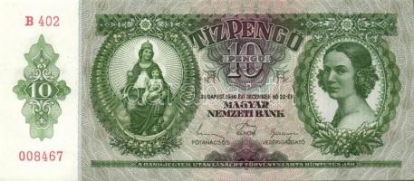 1936. 10P (5x) egymás utáni sorszámokkal, egyik darabon papírránccal T:I