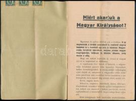 1920 Miért akarjuk a magyar királyságot? A Magyar Királyság Pártjának 16 oldalas nyomtatványa