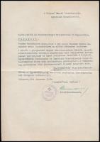 1944 Bp., Ladomérszky Béla István dr. (1908-1988) lelkész, hivatásrendvezető aláírása levélen, nyilas pecsét