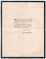 1904 Jókai Mór feleségének nyomtatott kondoleálást köszönő levele a Posner nyomda az Író ötvenéves jubileumáról szóló levelének mellékletével