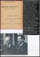 1946 Németh László (1901-1975) író dedikálása kivágott, felragasztott könyvcímlapon