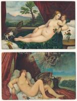 16 db RÉGI Stengel litho képeslap, benne erotikus is / 16 pre-1945 Stengel litho art postcards with ...