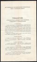 1915 Rézmozsarat vasmozsárért gr. Andrássy Gyuláné felhívása hadi célu beszolgáltatásra. + Irányelve...