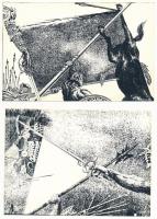 1980 Pesti Műhely - 6 db modern művész képeslap