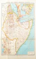 cca 1935 Colonie dell'Africa Orientale Italiana, Eritrea-Somalia Italiana, Etiopia, Somalia Francese e Britannica, 1:400.000, Milano, Antonia Vallardi, szakadt borítékkal, 59x76 cm