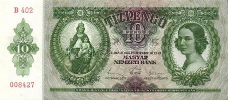 1936. 10P (4x) egymás utáni sorszámokkal T:I