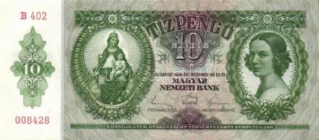 1936. 10P (4x) egymás utáni sorszámokkal T:I