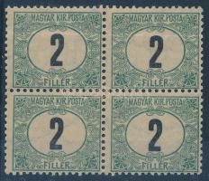 1903 Zöldportó 2f A négyestömb, számvízjellel!!! (ca 40.000) / Mi P 2 A block of 4, number in the watermark