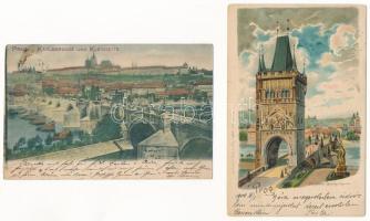 Praha, Prague; - 14 pre-1945 postcards in mixed quality