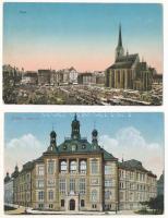 Plzen, Pilsen; - 14 pre-1945 postcards in mixed quality