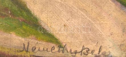 Némethy Béla (1897-1984): Tabán, Kőműves lépcső. Olaj, vászon. Sérült, részben javított. Dekoratív f...