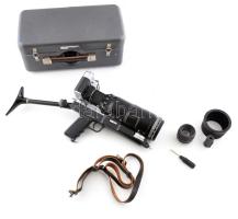 Zenit EC fotópuska Tair Z FC 4,5/300 és Helios 44-2 2/58 objektívekkel. Teljes szett, jó állapotú fém dobozban. A Nagy kémkönyvben reprodukálva. / Photo camera gun used by spies as well. Complete set in metal box