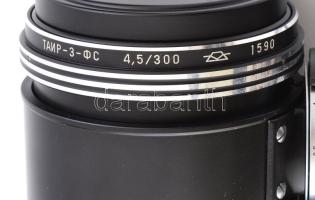Zenit EC fotópuska Tair Z FC 4,5/300 és Helios 44-2 2/58 objektívekkel. Teljes szett, jó állapotú fé...