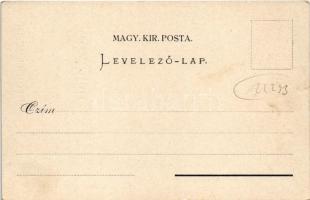 Pöstyén, Piestany; Úri utca. Dombornyomott üdvözlet a századfordulóról / street. Embossed greeting