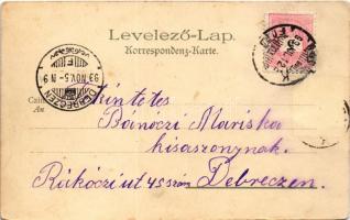 1899 (Vorläufer) Szliács, Sliac; Magyar zászlók / Hungarian flags. Kunstanstalt Kosmos 144. Art Nouv...