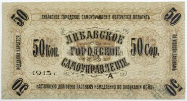 Orosz Birodalom / Lettország / Libava (Liepaja) 1915. 50k T:I- / Russian Empire / Latvia / Libava (L...