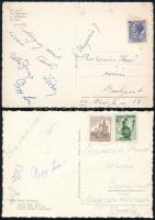 cca 1960 2 db képeslap Papp Laci és Adler Zsigmond ökölvívók aláírásával / Hungarian boxing olympic champion autograph signed postcards