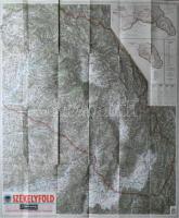 1944 Székelyföld térképe (1942. június 10-i határokkal), 1 : 200.000, M. Kir. Honvéd Térképészeti Intézet, hajtva 104x86 cm
