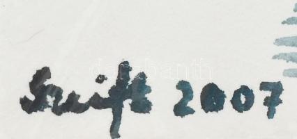 Szeift Béla (1944-2012): Cím nélkül, 2007. Akvarell, papír, jelzett, 41x29,5 cm