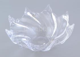Francia kristály kínáló, jelzett, csorba, d: 32 cm