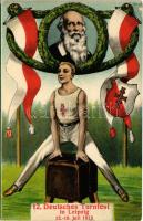 1913 12. Deutsches Turnfest in Leipzig 12-16. Juli / 12th German Gymnastics Festival advertising art postcard. B.B. & O.L. Gmbh. Art Nouveau (EK)