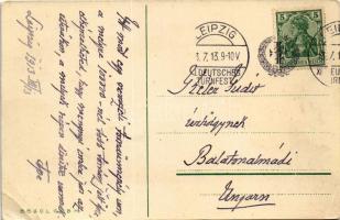 1913 12. Deutsches Turnfest in Leipzig 12-16. Juli / 12th German Gymnastics Festival advertising art...