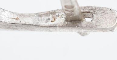 Ezüst(Ag) fülbevalópár szintetikus rubinnal, jelzett, h: 4 cm, bruttó: 9,2 g