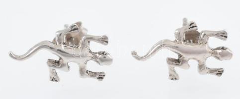 Ezüst(Ag) gyíkos fülbevalópár, jelzett, h: 1,7 cm, nettó: 1,6 g