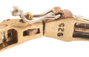 Aranyozott ezüst(Ag) quartz karóra, jelzett, működik, 5,5×6 cm, bruttó: 32,86 g