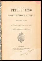 Péterfy Jenő összegyűjtött munkái. I-III. Bp., 1901., Franklin-Társulat. Kiadói aranyozott egészvász...