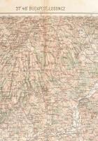 Budapest-Losoncz és környéke, német nyelvű katonai térkép, K. und k. Militärgeographisches Institut,...